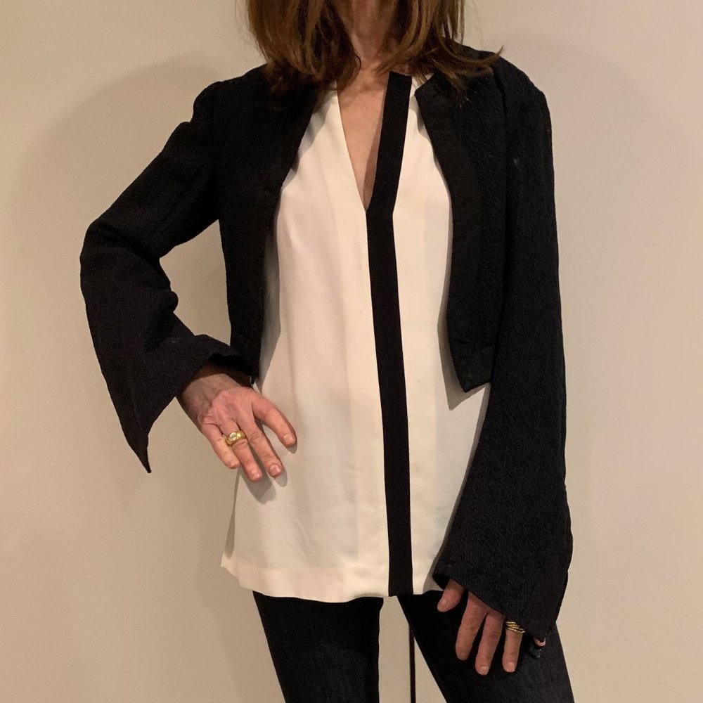 Dries Van Noten Cotton Linen Cropped Jacket